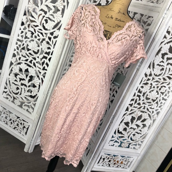 MARINA Dresses & Skirts - Marina lace blush dress 10